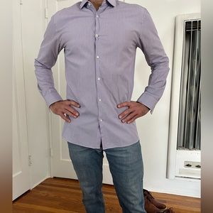 Men’s Hugo Boss cotton striped button down shirt.